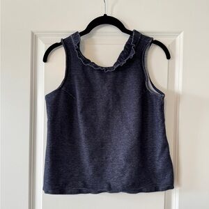 Faux Denim Stylish Navy Blue Women's Top Small